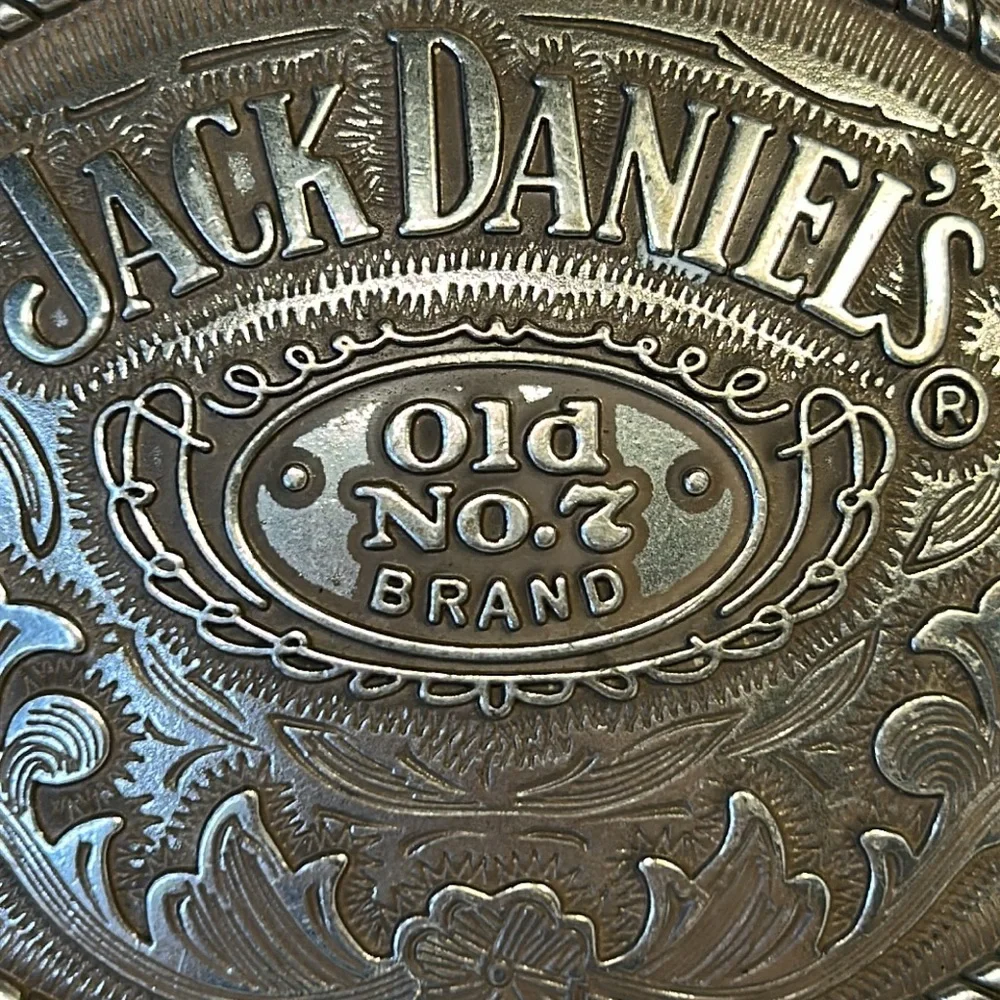 Jack Daniel’s Old No. 7 Brand silver colored belt buckle made